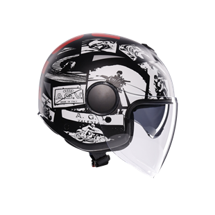 Agv Eteres  History Matt Black White Red  Açık Kask