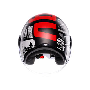 Agv Eteres  History Matt Black White Red  Açık Kask