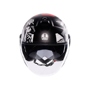 Agv Eteres  History Matt Black White Red  Açık Kask