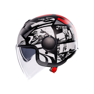 Agv Eteres  History Matt Black White Red  Açık Kask
