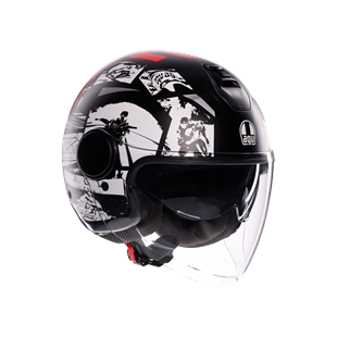 Agv Eteres  History Matt Black White Red  Açık Kask