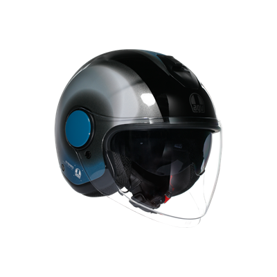 Agv Eteres Levanto Black Silver Blue MO197 Açık Kask