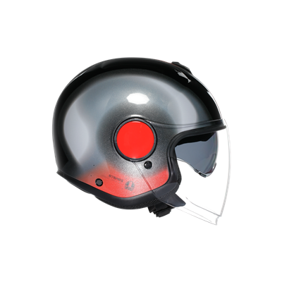 Agv Eteres Levanto Black Silver Red Açık Kask