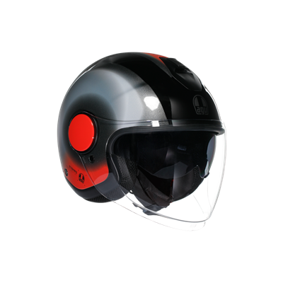 Agv Eteres Levanto Black Silver Red Açık Kask