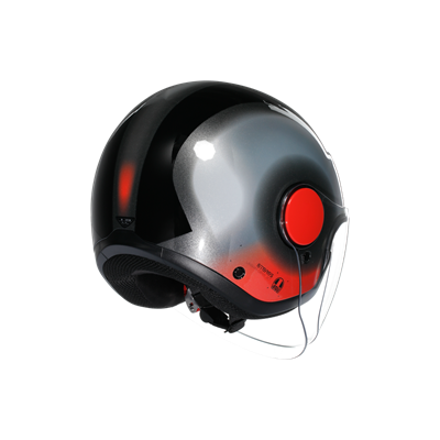 Agv Eteres Levanto Black Silver Red Açık Kask