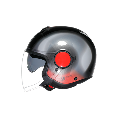 Agv Eteres Levanto Black Silver Red Açık Kask