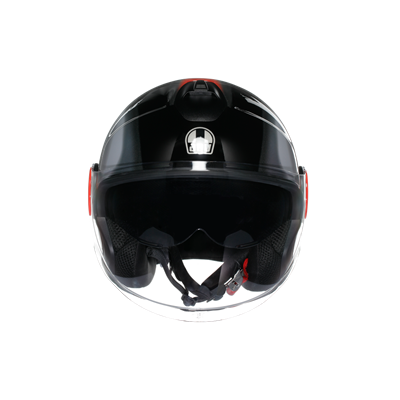 Agv Eteres Levanto Black Silver Red Açık Kask