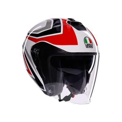 Agv İrides Tolosa Black Grey Red Açık Kask