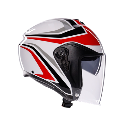 Agv İrides Tolosa Black Grey Red Açık Kask