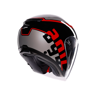Agv irides Valenza Matt Grey Blk Red Açık Kask