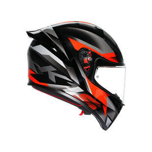 Agv K1 S Fastlap Black Grey Red Kapalı Kask