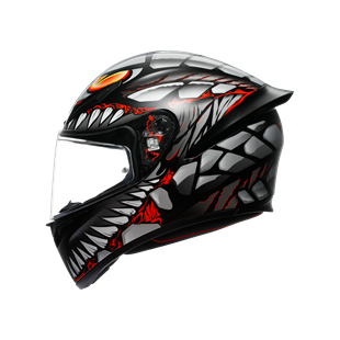 Agv K1 S E2206 Lyzard Matt Black Grey Red Kapalı Kask