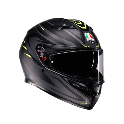 Agv K3 Syth Mplk Matt Black Yellow Fluo Kapalı Kask