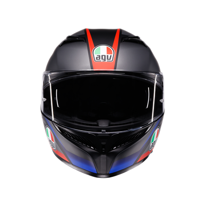 Agv K3 Mplk Striga Matt Black Blue Red Kapalı Kask