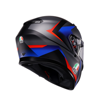 Agv K3 Mplk Striga Matt Black Blue Red Kapalı Kask