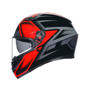 Agv K3 Compound Black Red Kapalı Kask