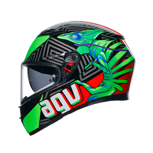 Agv K3 Kamaleon Black Red Green Kapalı Kask