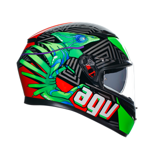 Agv K3 Kamaleon Black Red Green Kapalı Kask