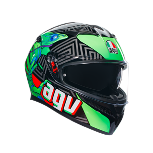 Agv K3 Kamaleon Black Red Green Kapalı Kask