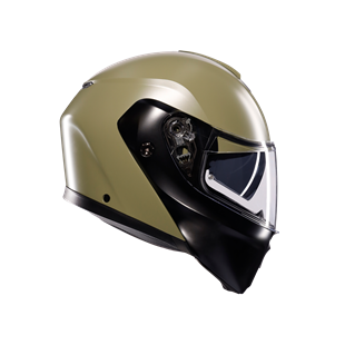 Agv Streetmodular Mono Matt Green Black Çene Açılır Kask