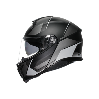 Agv Perception Matt Black Silver Çene Açılır Kask