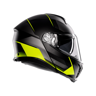 Agv Tourmodular MLT Perception Matt Blk Yellow Fluo Çene Açılır Kask