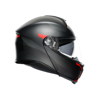 Agv Tourmodular Frequency Matt Gun Metal Red Çene Açılır Kask