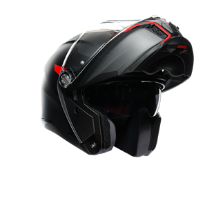 Agv Tourmodular Frequency Matt Gun Metal Red Çene Açılır Kask