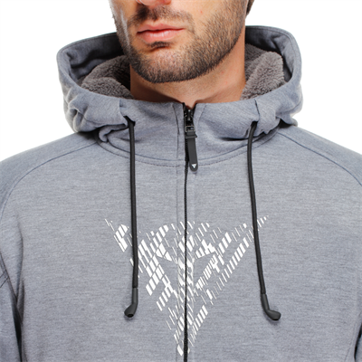 Dainese Bovisa Safety Hoodie Full Zip Grey Melange Black Tekstil Mont