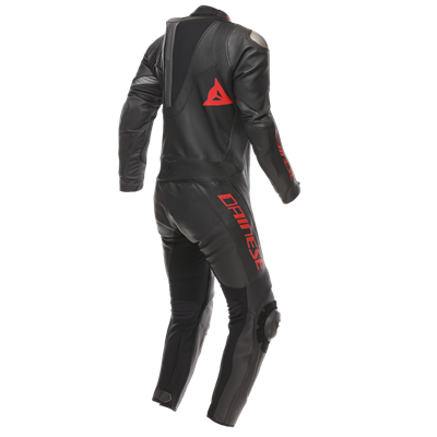 Dainese Demon Sprint Perf 1PC Leather Suit Black Black Red Lava Tek Parça Tulum