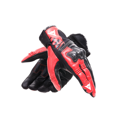 Dainese Reacto Carbon Black Red Lava Short Deri Eldiven