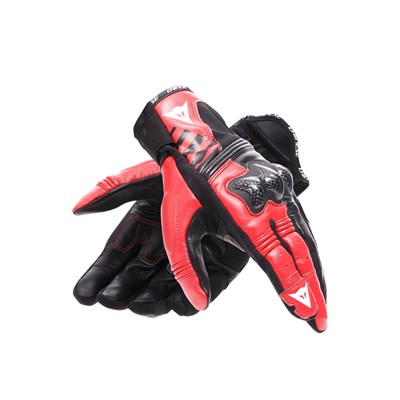 Dainese Reacto Carbon Black Red Lava Short Deri Eldiven