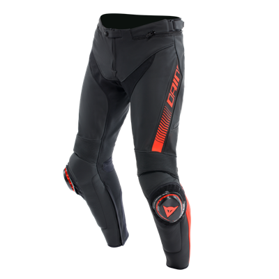 Dainese SuperSpeed Black Red Fluo Deri Pantolon