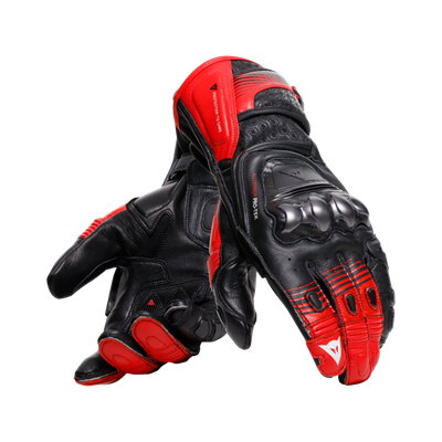 Dainese Fiero Metal Black Red Lava White Deri Eldiven
