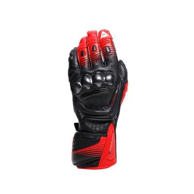 Dainese Fiero Metal Black Red Lava White Deri Eldiven