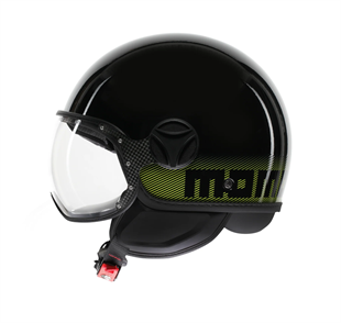 Momodesign Fgrt Classic Stripes Blk Yellow Fluo Açık Kask