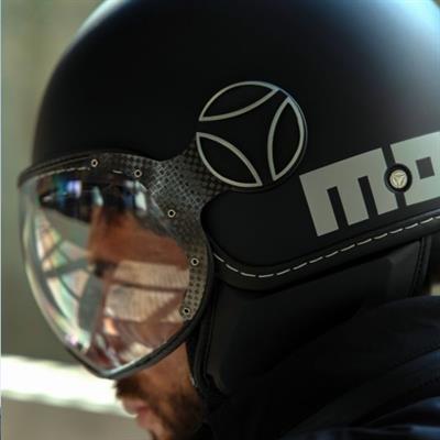 Momodesign Fgtr Evo Mono Matt Black Silver Açık Kask