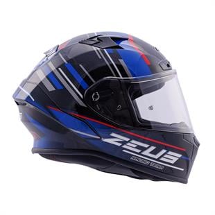 Zeus ZS-826 Pearl Black Blue BK15 Kapalı Kask (Pinlock Dahil)