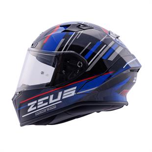Zeus ZS-826 Pearl Black Blue BK15 Kapalı Kask (Pinlock Dahil)