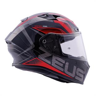 Zeus ZS-826 Pearl Black Red  BK3 Kapalı Kask (Pinlock Dahil)