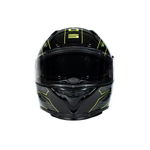 Zeus ZS-1800B Gloss Carbon AM8 Fluo Yellow Kapalı Kask 
