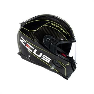 Zeus ZS-1800B Gloss Carbon AM8 Fluo Yellow Kapalı Kask 