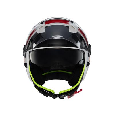 Zeus ZS-213 AX5 White Black Red Açık Kask