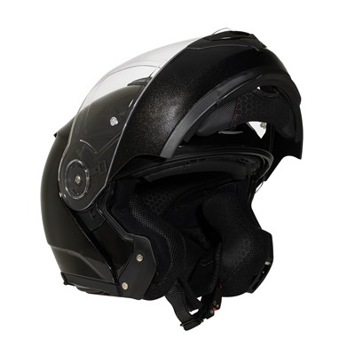 Zeus ZS-3050DA BE7 Pearl Black Çene Açılır Kask