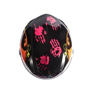 Zeus ZS-811A AL-37 Black Orange Kapalı Kask 