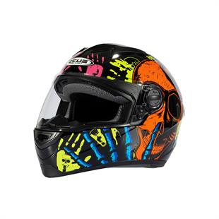 Zeus ZS-811A AL-37 Black Orange Kapalı Kask 