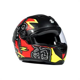 Zeus ZS-811A AL31 Matt Red Fluo Yellow Kapalı Kask