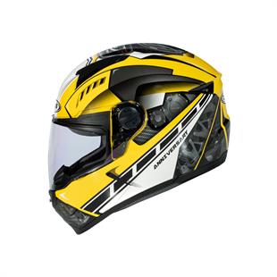 Zeus ZS-811A AL41 Yellow White Kapalı Kask