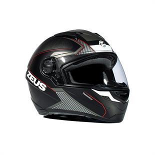 Zeus ZS-811A AL6 Matt Black White Red Kapalı Kask