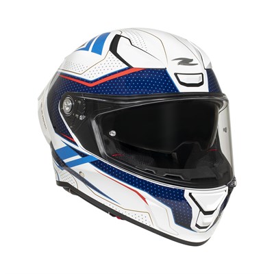Zeus ZS-837A AZ3 White Blue Red Gold Kapalı Kask